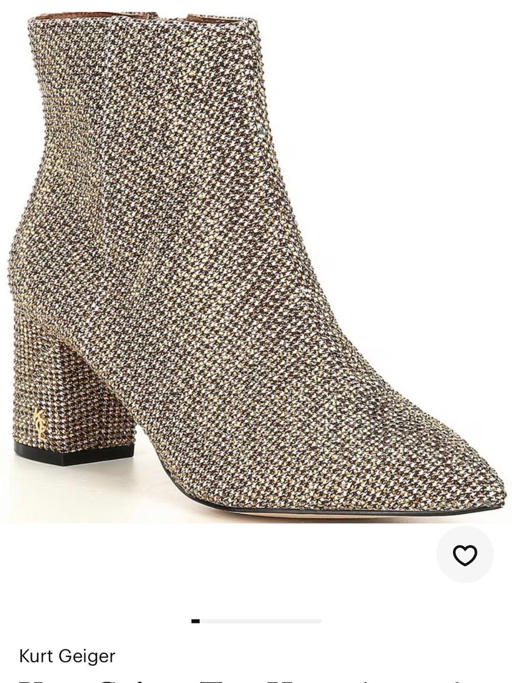 Kurt Geiger Crystal-Embellished Beige Ankle Boot